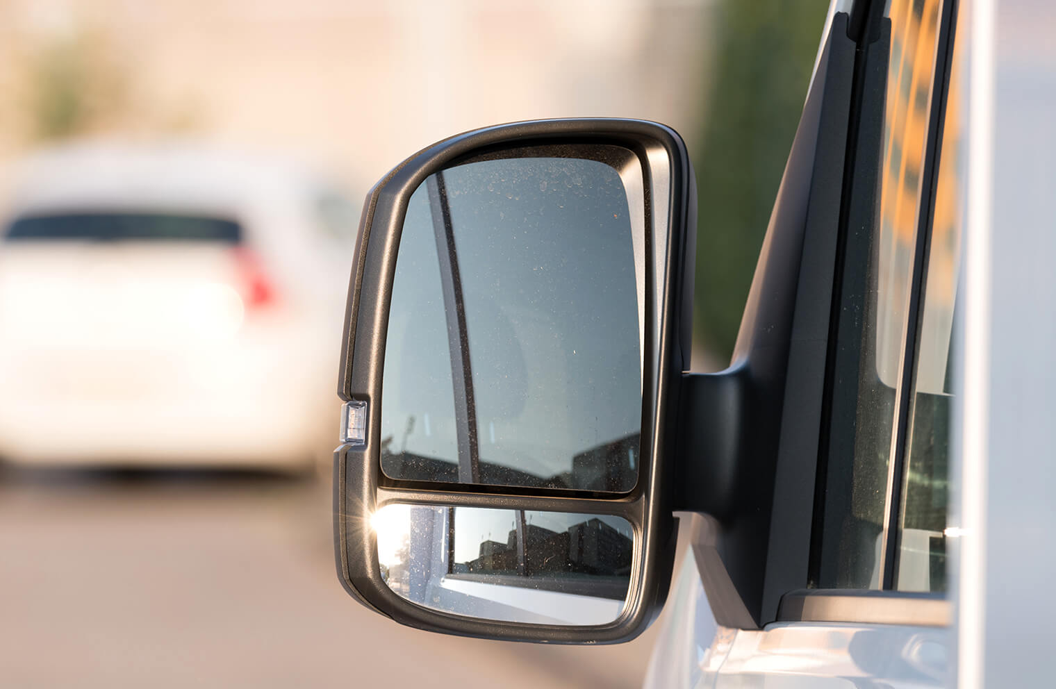 Picture of a van or truck's side-view mirror.