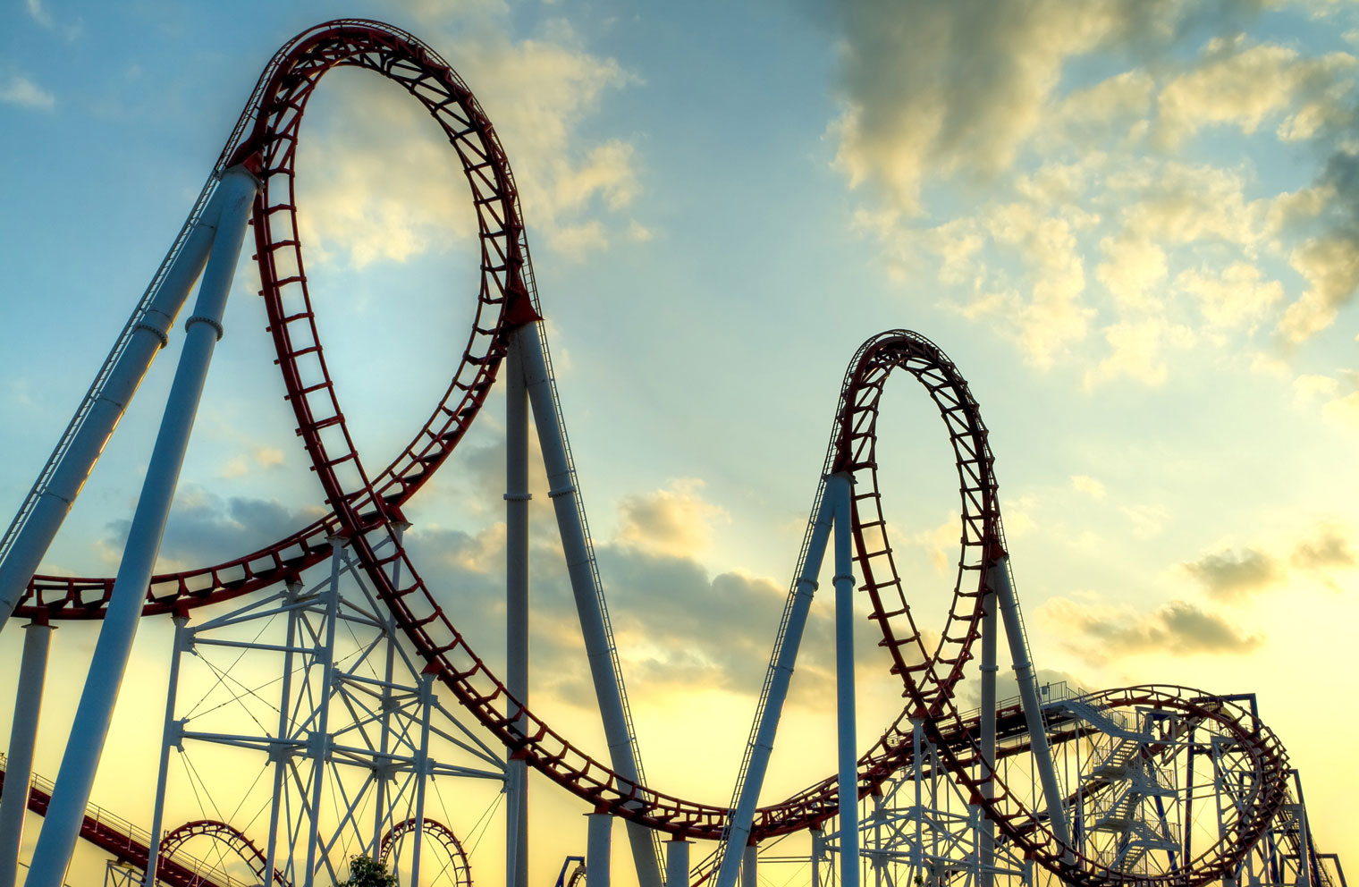 Image of looping roller coaster.